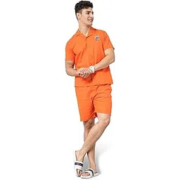 the indian garage co Men Relaxed Fit Printed Boxers & Shirt Lounge Set-picture-31