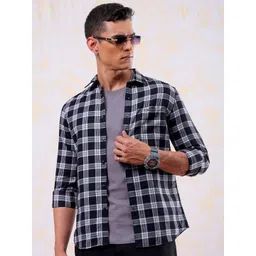 The Indian Garage Co Men Slim Fit Buffalo Checks Opaque Checked Casual Shirt-picture-23