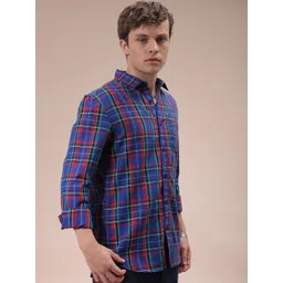 The Indian Garage Co Men Slim Fit Checked Casual Cotton Shirt image 4