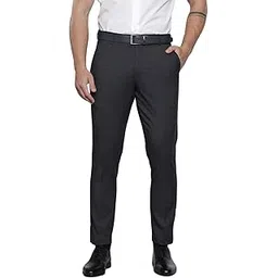 the indian garage co Men Slim Fit Checked Mid-Rise Stretchable Formal Trousers-picture-13