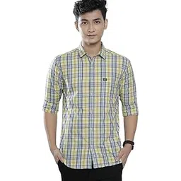 the indian garage co Men Slim Fit Checkered Full Sleeves Spread Collar Casual Shirt-picture-12