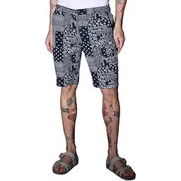 the indian garage co Men Slim Fit Heritage Print Mid-Rise Shorts-picture-23