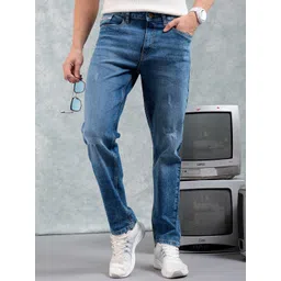 The Indian Garage Co Men Slim Fit Mildly Distressed Light Fade Jeans-picture-21