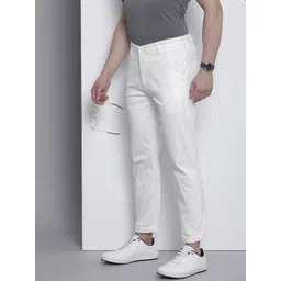 The Indian Garage Co Men Solid Slim Fit Chinos Trousers-picture-38