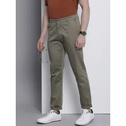 The Indian Garage Co Men Solid Slim Fit Chinos Trousers-picture-33