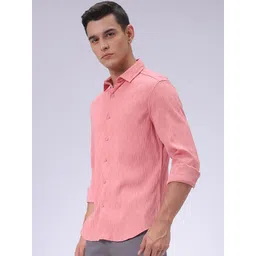 The Indian Garage Co Men Spread Collar Textured Cotton Slim Fit Casual Shirt-picture-13