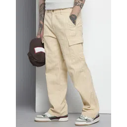 The Indian Garage Co Men Striped Cargos Trousers-picture-37