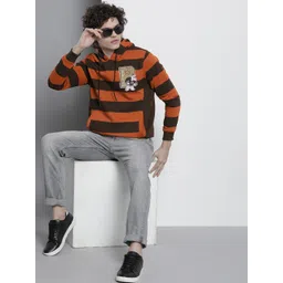 The Indian Garage Co Men Striped Hooded Sweatshirt-picture-40