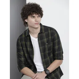 The Indian Garage Co Men Tartan Checked Casual Shirt-image-32