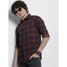 The Indian Garage Co Men Tartan Checked Cotton Casual Shirt-picture-31