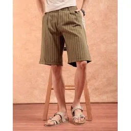 the indian garage co Men Vertical Striped Relaxed Fit Shorts-picture-15
