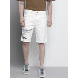 The Indian Garage Co Men White Typography Printed Slim Fit Shorts-picture-34