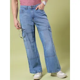 The Indian Garage Co Men Wide Leg Mid Rise Cotton Jeans-picture-38
