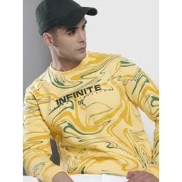 The Indian Garage Co Men Yellow Printed Sweatshirt-picture-10