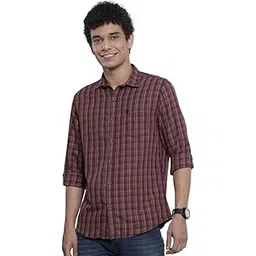 the indian garage co Men's Cotton Regular Fit Checkered Full Sleeves Cutaway Collar Casual Shirt-picture-30