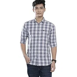 the indian garage co Men's Cotton Slim Fit Checkered Full Sleeves Spread Collar Casual Shirt-picture-12