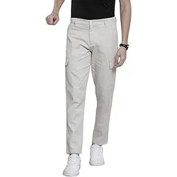 the indian garage co Men's Mid Rise Slim Fit Cargos-picture-56