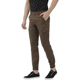 the indian garage co Men's Slim Fit Mid Rise Cargo Pant-picture-31