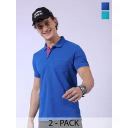 The Indian Garage Co Pack Of 2 Polo Collar Pockets T-shirt-image-0