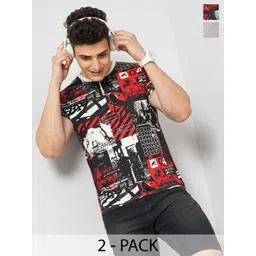 The Indian Garage Co Pack of 2 Printed T-shirts-image-39