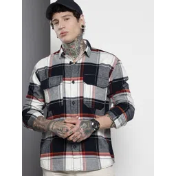 The Indian Garage Co Pure Cotton Checked Casual Shirt-picture-12