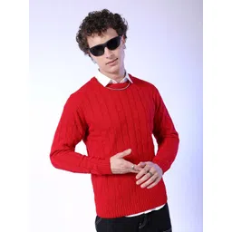 The Indian Garage Co Round Neck Cable Knit Pullover Sweater-picture-17