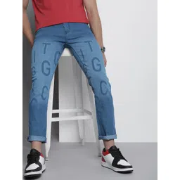 The Indian Garage Co Slim Fit Light Fade Printed Stretchable Jeans-picture-30