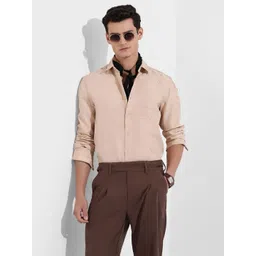 The Indian Garage Co Slim Fit Textured Spread Collar Casual Shirt-picture-20