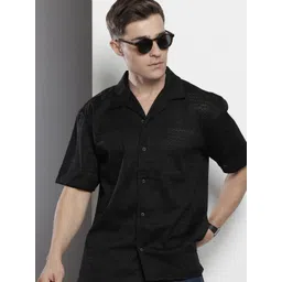 The Indian Garage Co Textured Drop-Shoulder Sleeves Relaxed Fit Casual Shirt-picture-12