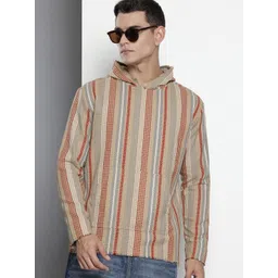 the indian garage co The Indian Garage Co. Relaxed Fit Striped Hooded Sweatshirt-picture-14