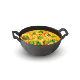 The Indus Valley Black Cast Iron Kadai with Curved Handles (21 cm, 1.7L)-picture-24