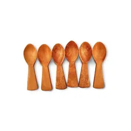 The Indus Valley Brown Neem Wood Masala Spoons - Set of 6-picture-44