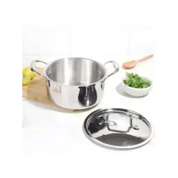 The Indus Valley Silver Stainless Steel 18 cm Induction Friendly Saucepot With Lid (2.1 L)-picture-36