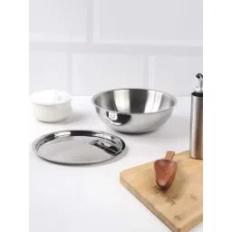 The Indus Valley Silver Stainless Steel 26 cm Induction Compatible Tasla With Lid (3.2 L)-picture-47