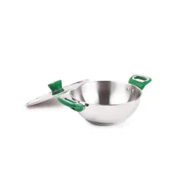 The Indus Valley Silver Stainless Steel Kadai with Bakelite Handle (1.6L)-picture-31