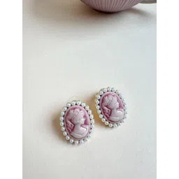 The Jewellery Tale Stainless Steel Gold-Plated Pearls Beaded Oval Shaped Studs-picture-10