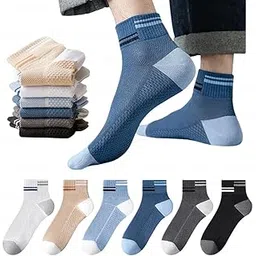 the kab's socks for man, socks for woman fashion Striped Athletic Ankle Socks with Superior Arch Support, Anti Odour & Moisture Absorbent Combed Cotton Breathable Low Cut Quarter Socks - Pack of 6-picture-50