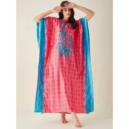 The Kaftan Company Fuchsia Printed Kaftan Nighty-picture-46