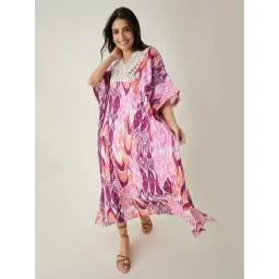 The Kaftan Company Multicolor Tie - Dye Cover Up-picture-37