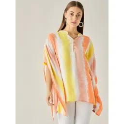The Kaftan Company Multicoloured Extended Sleeves Kaftan Top-picture-22
