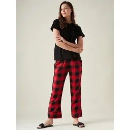 The Kaftan Company Red & Black Check T-Shirt With Lounge Pants-picture-25