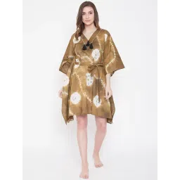 The Kaftan Company Tortilla Tan Tie-Dye Kaftan With Belt-picture-46