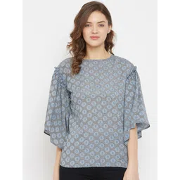 The Kaftan Company Women Grey Printed Top-picture-25