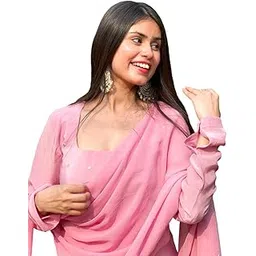 the klothing yard Womens Gulabi Patiala Suit Regular Pink | Comfortable Pink Patiala Suit With Kurta And Dupatta | Casual Ethnic Outfit For Daily And-picture-51