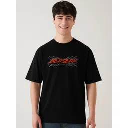 The Korhean Store Unisex Berserk Guts Anime Streetwear Oversized Graphic Printed Cotton Tshirt-picture-0