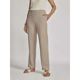 The Label Life Beige Plain Trousers-picture-11