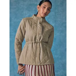 The Label Life Beige Polyester Comfort Fit Quilted Jacket-picture-19