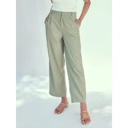 The Label Life Green Regular Fit High Rise Trousers-picture-34