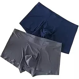 the lazzolica Ultra-Soft Lycra Ice-Silk Men Short Underwear Seamless Moisture-Wicking, Breathable Boxers for Men Multicolour (Pack of 2)-picture-20