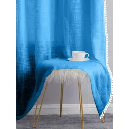 THE LINEN COMPANY Blue 2 Pieces Sheer Cotton Linen Window Curtain-picture-33
